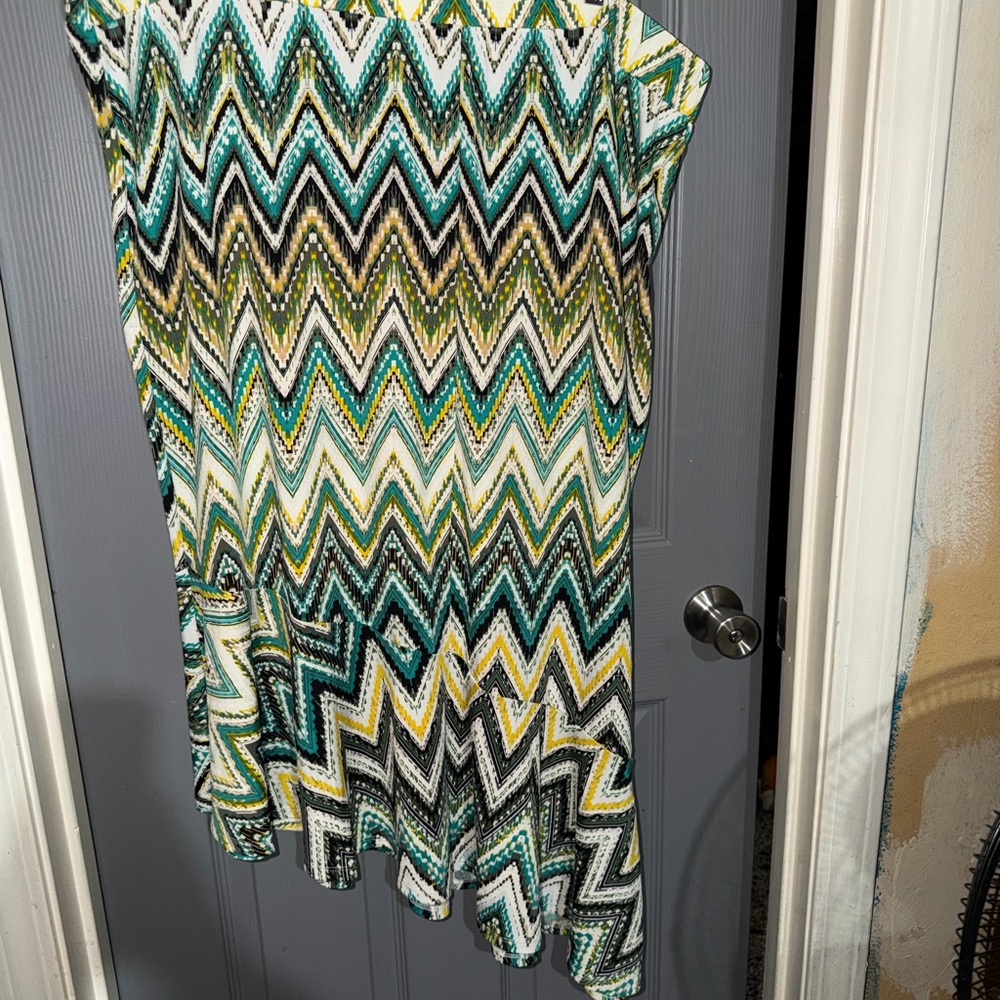 Chevron Patterned A-Line Skirt
